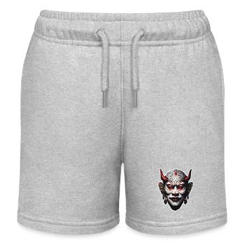 Kabuki Maske / Japanische Kunst / Theater / Antik - Kinder Organic Joggingshorts Mini Bolter von Stanley/Stella - Grau meliert - Vorne