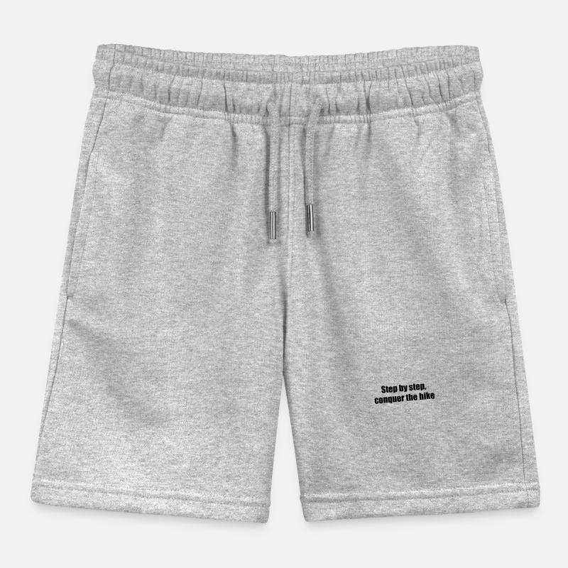 Hiking - Step by step, conquer the hike Kids Organic Sweat Shorts by Stanley/Stella
