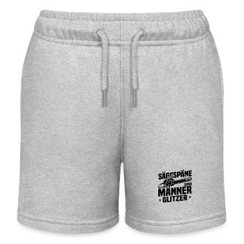 Sägespäne sind Männer Glitzer - Kinder Organic Joggingshorts Mini Bolter von Stanley/Stella - Grau meliert - Vorne