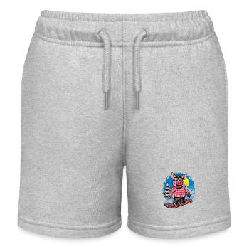 Snowboard sur Snowboard, Snowboarder Cochon - Short de jogging enfant bio Stanley/Stella - gris chiné - Devant
