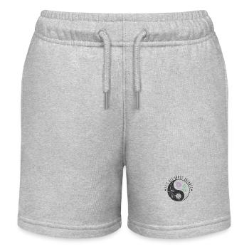 It's all about Balance Yin and Yang Symbol Flower - Kids Organic Sweat Shorts by Stanley/Stella - heather grey - Front
