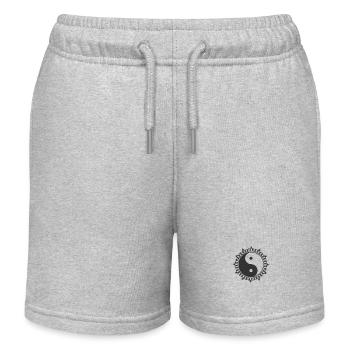 Pattern Symbol Yin and Yang Sign - Kids Organic Sweat Shorts by Stanley/Stella - heather grey - Front