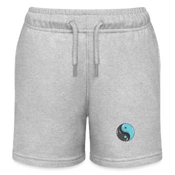 Yin and Yang Balance for Yoga - Kids Organic Sweat Shorts by Stanley/Stella - heather grey - Front