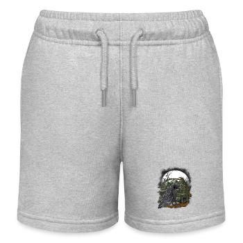 Waldbewohner Rabe Krähen Vogel Märchen Kind - Kinder Organic Joggingshorts Mini Bolter von Stanley/Stella - Grau meliert - Vorne