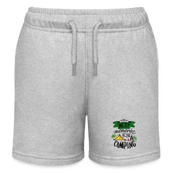 Les meilleurs souvenirs se font Camping - Short de jogging enfant bio Stanley/Stella - gris chiné - Devant