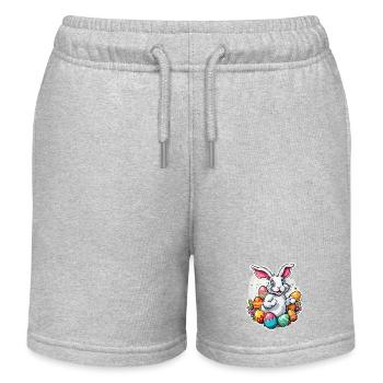 Osterhase / Ostern / Eier / Feiertage / Osterfest - Kinder Organic Joggingshorts Mini Bolter von Stanley/Stella - Grau meliert - Vorne