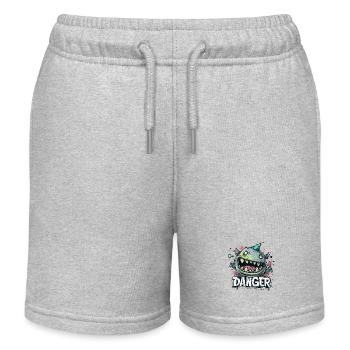 monstre drôle et danger - Short de jogging enfant bio Stanley/Stella - gris chiné - Devant