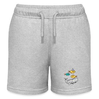 fish, fish, shark, marine mammals, marine animals, ocean - Kids Organic Sweat Shorts by Stanley/Stella - heather grey - Front