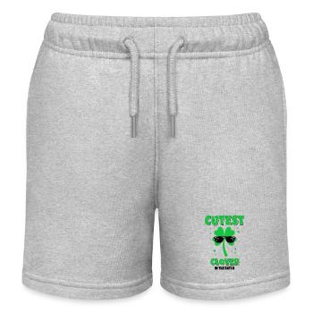 Cutest Clover In The Path Kleeblatt Shamrock - Kids Organic Sweat Shorts by Stanley/Stella - heather grey - Front