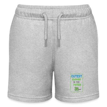 Cutest Clover In The Path Shamrock Kleeblatt - Kids Organic Sweat Shorts by Stanley/Stella - heather grey - Front