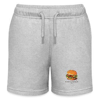 Käseburger mit französischem Käse Burger - Kinder Organic Joggingshorts Mini Bolter von Stanley/Stella - Grau meliert - Vorne