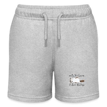 I m Not Lazy I Save Energy Cat Cat Baby - Kids Organic Sweat Shorts by Stanley/Stella - heather grey - Front