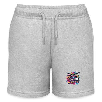 Ein farbenfroher Graffiti Hubschrauber - Kinder Organic Joggingshorts Mini Bolter von Stanley/Stella - Grau meliert - Vorne