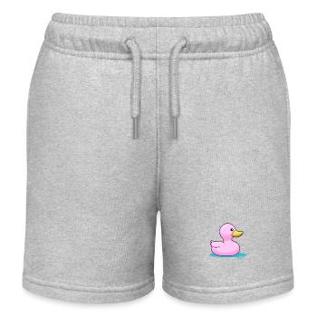 Eine Bonbon-farbene Badewannen Gummi Ente - Kinder Organic Joggingshorts Mini Bolter von Stanley/Stella - Grau meliert - Vorne