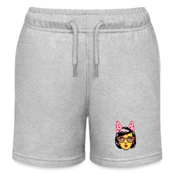 50er Jahre Polka Dot Anime Cartoon Häschen Mädchen - Kinder Organic Joggingshorts Mini Bolter von Stanley/Stella - Grau meliert - Vorne