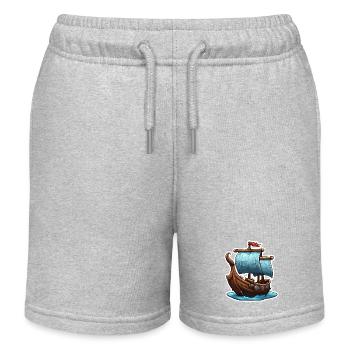 Ship / Boat / Anchor / Sea / Ocean / Captain - Kids Organic Sweat Shorts by Stanley/Stella - heather grey - Front