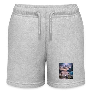 Lake Garda, Italy - Kids Organic Sweat Shorts by Stanley/Stella - heather grey - Front