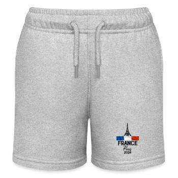 France Summer Sports Games Man and Women - Kids Organic Sweat Shorts by Stanley/Stella - heather grey - Front