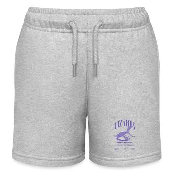 Green Tree Monitor Streetwear Lizard Keeper - Kids Organic Sweat Shorts by Stanley/Stella - heather grey - Front