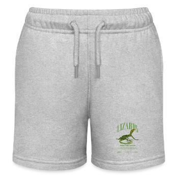 Green Tree Monitor Streetwear Lizard Keeper - Kids Organic Sweat Shorts by Stanley/Stella - heather grey - Front