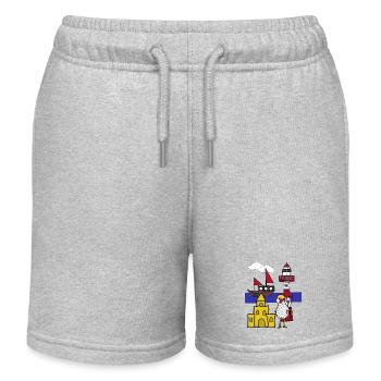 Handwerker Huhn Sandburg Baustelle Strand - Kinder Organic Joggingshorts Mini Bolter von Stanley/Stella - Grau meliert - Vorne