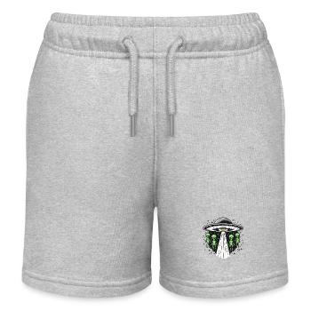 Alien Invasion and Alien Abduction - Kids Organic Sweat Shorts by Stanley/Stella - heather grey - Front