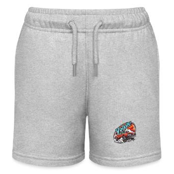 Monstertruck Drag Race Muscle Car - Kinder Organic Joggingshorts Mini Bolter von Stanley/Stella - Grau meliert - Vorne