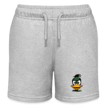 A green angry duck - Kids Organic Sweat Shorts by Stanley/Stella - heather grey - Front