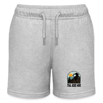 Downhill Mountain Bike Mtb Mountain Bike Biking - Kids Organic Sweat Shorts by Stanley/Stella - heather grey - Front