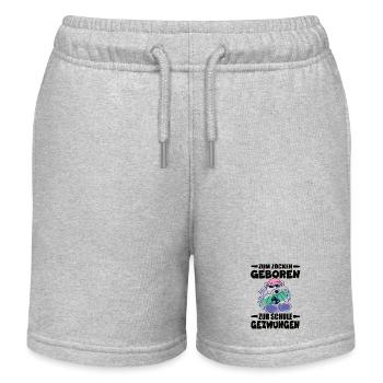 Born to gamble, forced to go to school - Kids Organic Sweat Shorts by Stanley/Stella - heather grey - Front