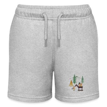 Cacahuètes Cacahuètes Wild West Rider Tipi Nature - Short de jogging enfant bio Stanley/Stella - gris chiné - Devant