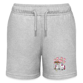 Licorne Licornes Créature Mythique Valentine Coeur - Short de jogging enfant bio Stanley/Stella - gris chiné - Devant