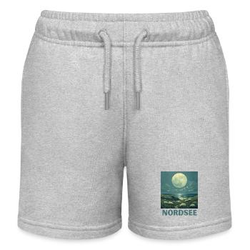 Nordsee Schafe Norddeutschland Niedersachsen - Kinder Organic Joggingshorts Mini Bolter von Stanley/Stella - Grau meliert - Vorne