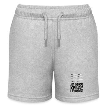 Just One More Knife I Promise Chef's Knife - Kids Organic Sweat Shorts by Stanley/Stella - heather grey - Front
