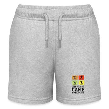 Just One More Game I Promise Pickleball - Kids Organic Sweat Shorts by Stanley/Stella - heather grey - Front