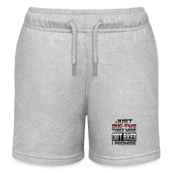 Just One More Dirt Bike I Promise Dirt Bike - Kids Organic Sweat Shorts by Stanley/Stella - heather grey - Front