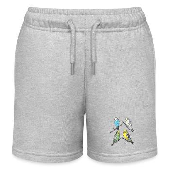4 Budgies - Kids Organic Sweat Shorts by Stanley/Stella - heather grey - Front