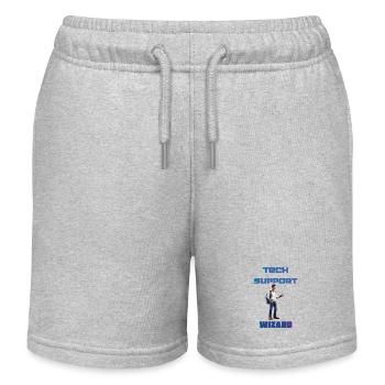 Tech Support Wizard - Kids Organic Sweat Shorts by Stanley/Stella - heather grey - Front
