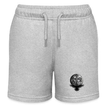Raben Krähe Kruez Kreuze Halloween Planeten Rabe - Kinder Organic Joggingshorts Mini Bolter von Stanley/Stella - Grau meliert - Vorne