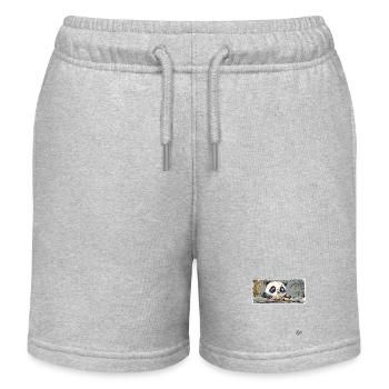 Cute panda motif: chopsticks and sushi - Kids Organic Sweat Shorts by Stanley/Stella - heather grey - Front