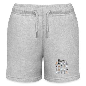 Rabbits of the World - Rabbit Breeds - Kids Organic Sweat Shorts by Stanley/Stella - heather grey - Front