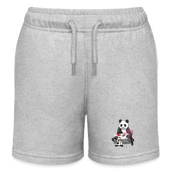 Panda Pandabär Asien China Gebirge Berge Natur - Kinder Organic Joggingshorts Mini Bolter von Stanley/Stella - Grau meliert - Vorne