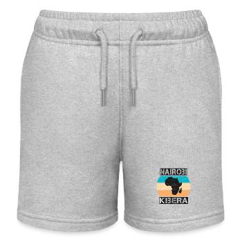 Nairobi Kibera Africa vintage sunset style - Kids Organic Sweat Shorts by Stanley/Stella - heather grey - Front
