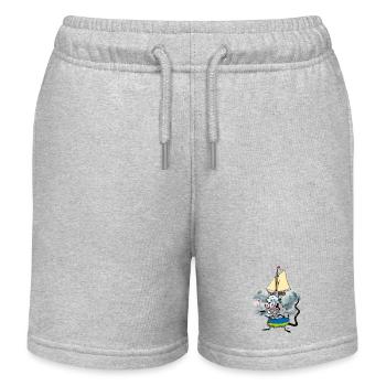 Ratte Ratten Segelschiff Seefahrer Matrosen Ahoi - Kinder Organic Joggingshorts Mini Bolter von Stanley/Stella - Grau meliert - Vorne