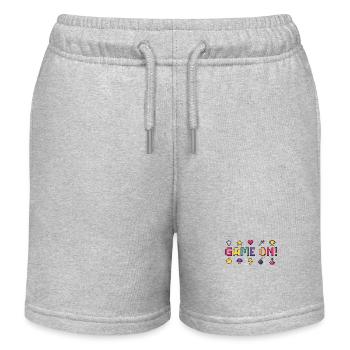 Pixel Game On! Retro Art - Kinder Organic Joggingshorts Mini Bolter von Stanley/Stella - Grau meliert - Vorne