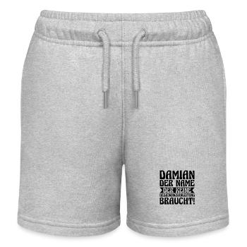 Vorname Damian - Kinder Organic Joggingshorts Mini Bolter von Stanley/Stella - Grau meliert - Vorne