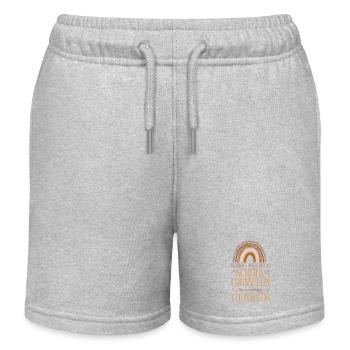 School Counselor Rainbow Behind - Kids Organic Sweat Shorts by Stanley/Stella - heather grey - Front
