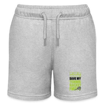 Raquette de joueur de tennis drôle au cas où - Short de jogging enfant bio Stanley/Stella - gris chiné - Devant