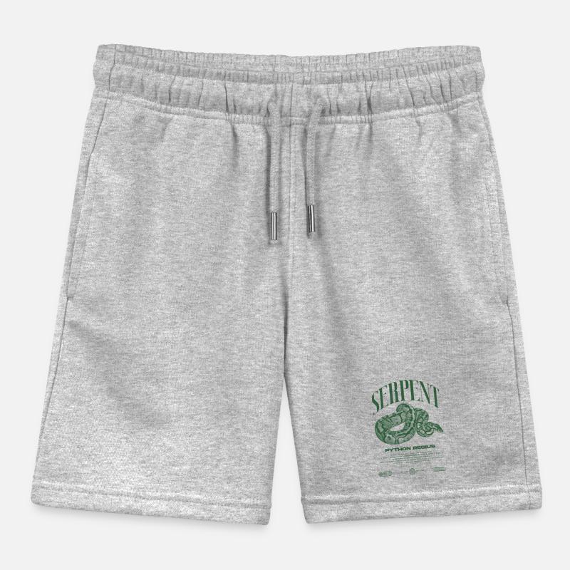 Ball Python Modern Reptile Keeper Streetwear Kids Organic Sweat Shorts by Stanley/Stella