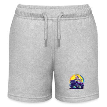 Monster Truck et Licorne - Short de jogging enfant bio Stanley/Stella - gris chiné - Devant